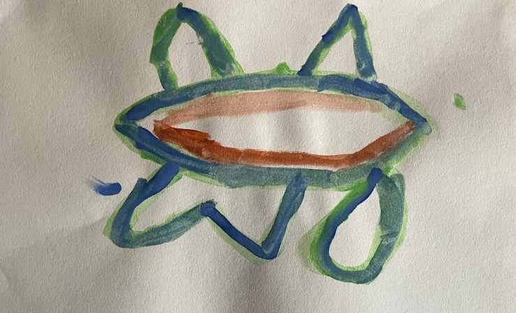 water colour painting on paper of a fish